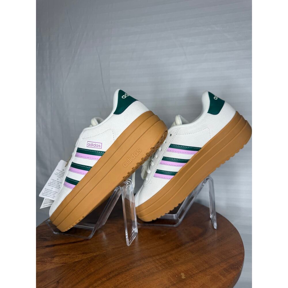 Adidas VL Court Bold Platform Sneakers White Pink Green Gum Women’s 6.5 NWT - Picture 11 of 16